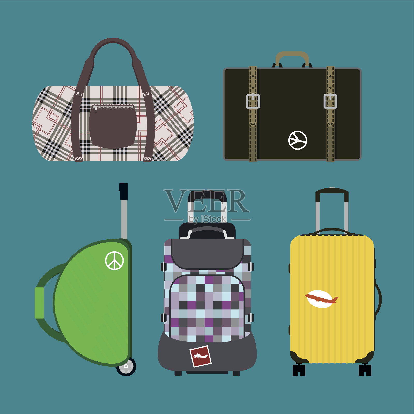 旅行手提箱旅行包向量