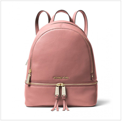 Michael Kors/邁克&middot;科爾斯 MK女士RHEA ZIP系列簡約皮質雙肩包旅行包