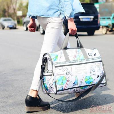 【DITD歐美時(shí)尚印花大手提旅行包防水折疊行李袋拎包登機(jī)包潮休閑大包0573